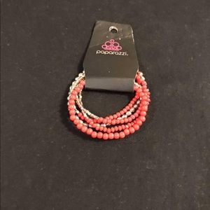 Paparazzi red bead stretch bracelet